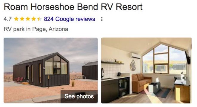 Roam Horseshoe bend rv resort page arizona