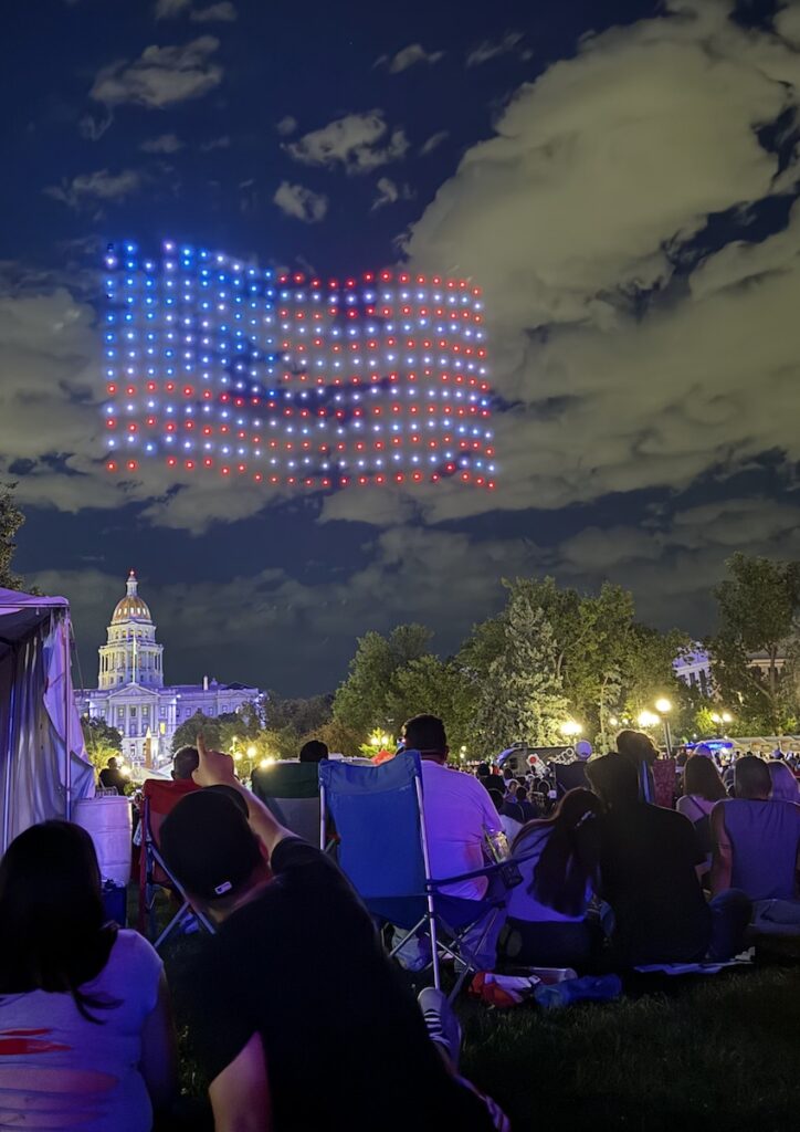 indy eve celebration civic center park denver colorado drone show