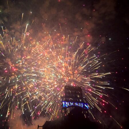 colorful fireworks 4th of july fireworks at coors field rockies game denver colorado
