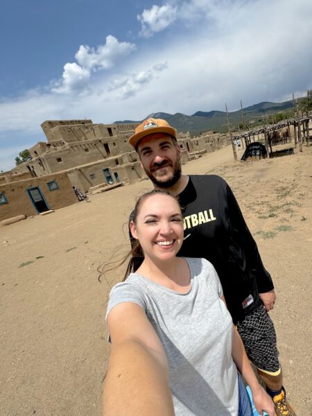 couple visiting taos pueblo historic taos village new mexico