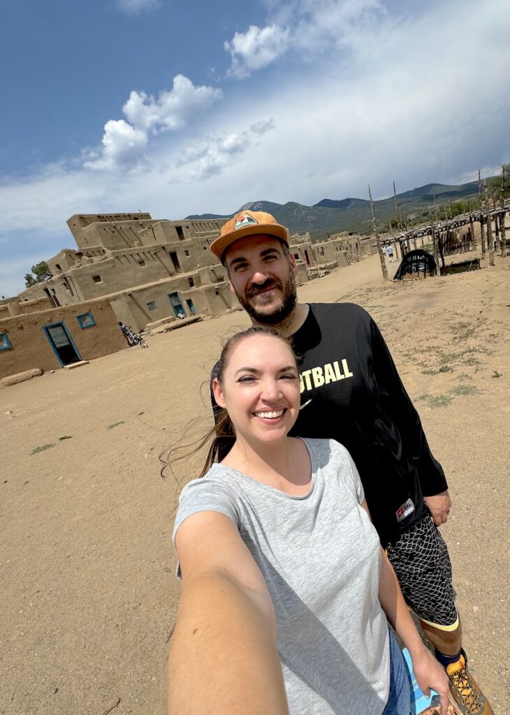 couple visiting taos pueblo historic taos village new mexico