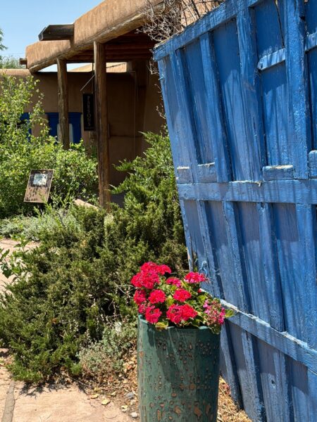 art gallery courtyard area downtown taos new mexico