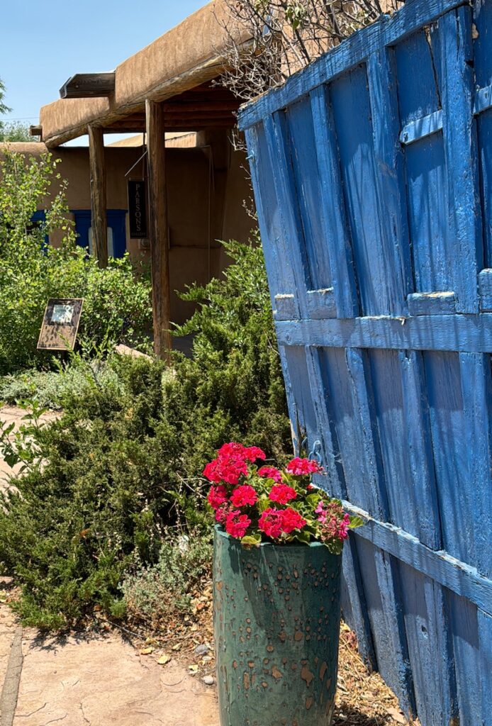 art gallery courtyard area downtown taos new mexico